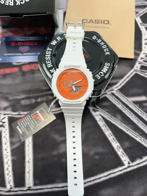 Casio G-Shock GA-2100 White Orange