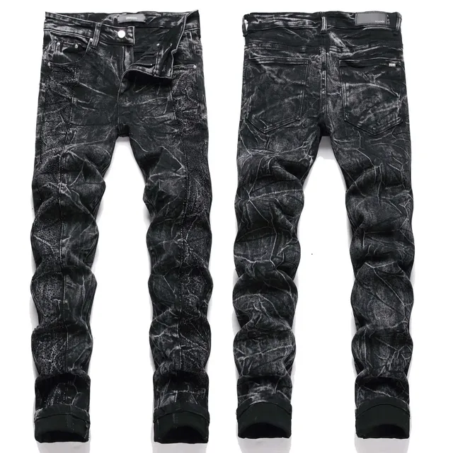 Amiri Distressed Slim Fit Jeans Acid Wash Crinkle
