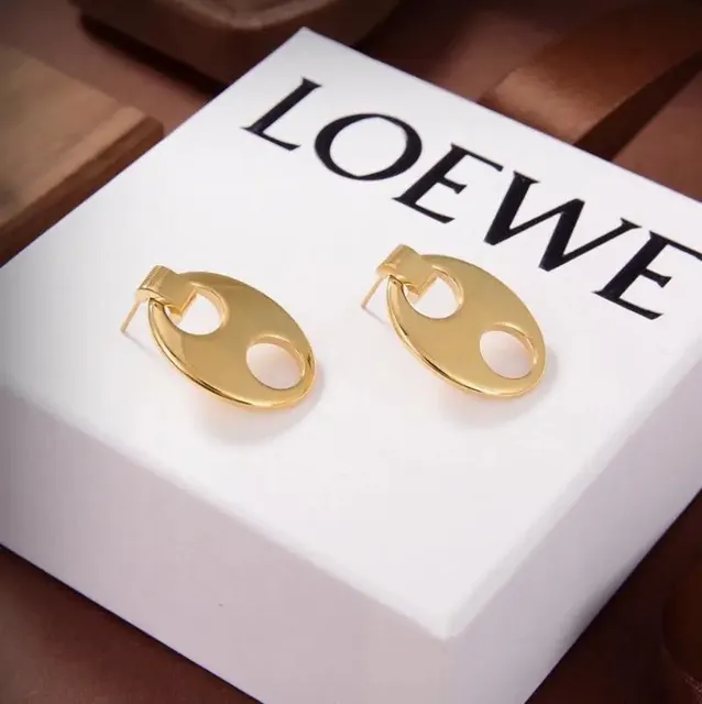 Loewe Anagram Earrings Oval Cutout