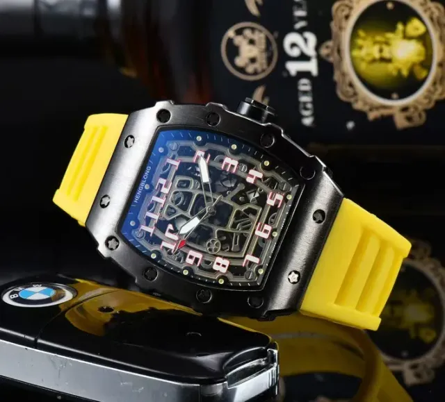 Richard Mille RM 011 Skeletton Dial with Yellow Rubber Strap
