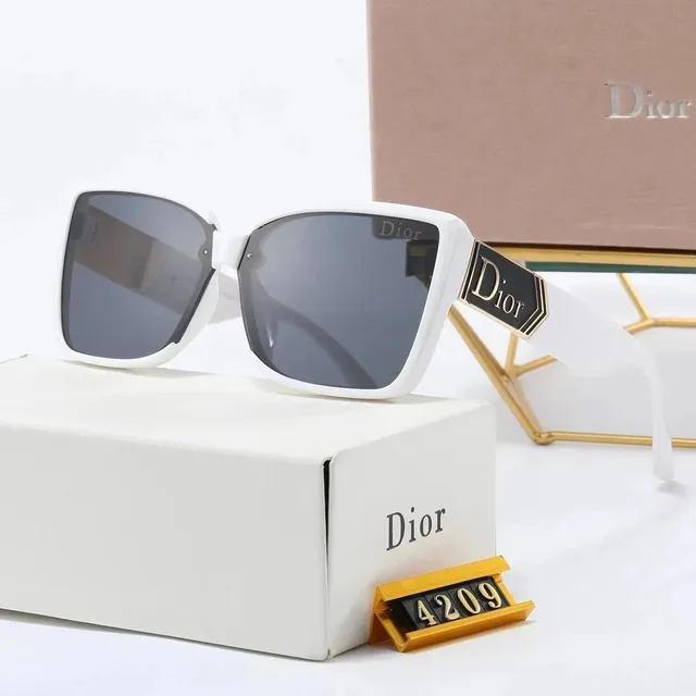 Dior Sunglasses White Frame with Logo Temples