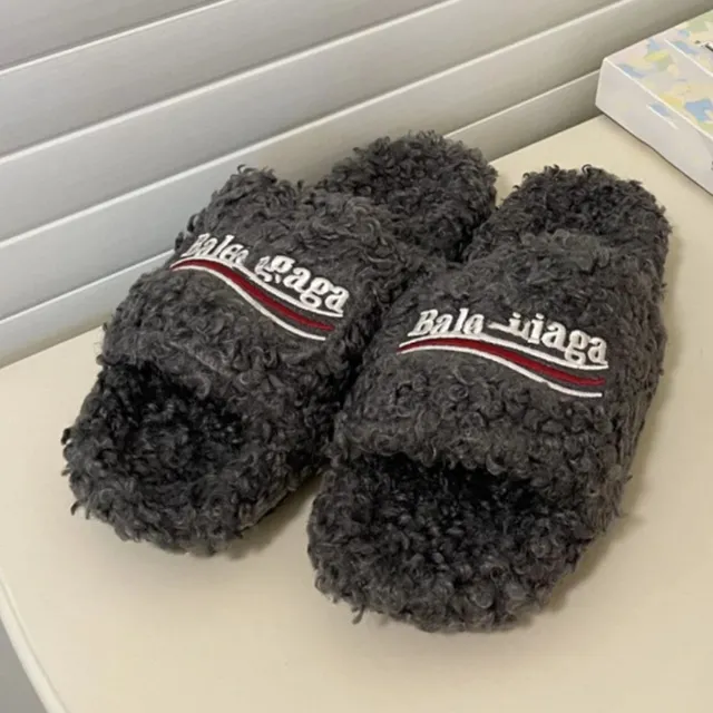 Balenciaga Slippers Logo Embroidered