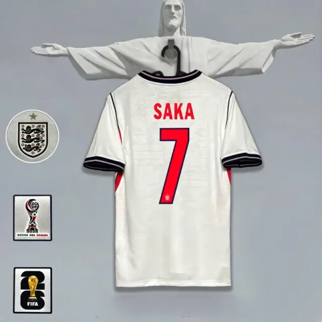 England home jersey, number 7 with captain's armband