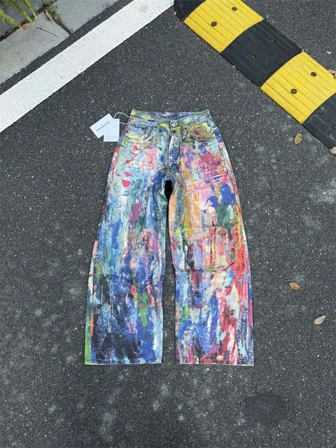 Denim Tears Paint Splatter Jeans Abstract Art Print