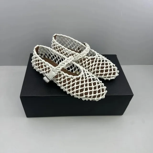 Maison Margiela Tabi Mary Jane Crochet Mesh