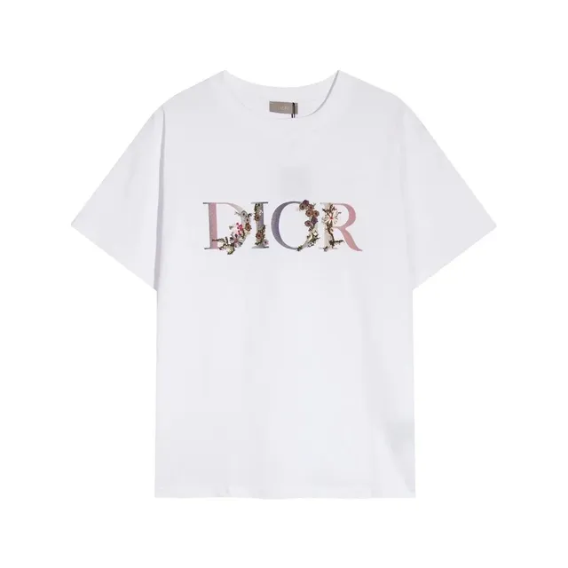 Logo T-Shirt Floral Embroidered DIOR