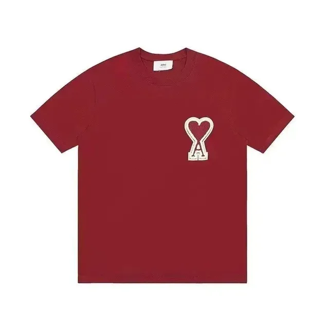 AMI Paris Heart Logo T-Shirt Embroidered Heart
