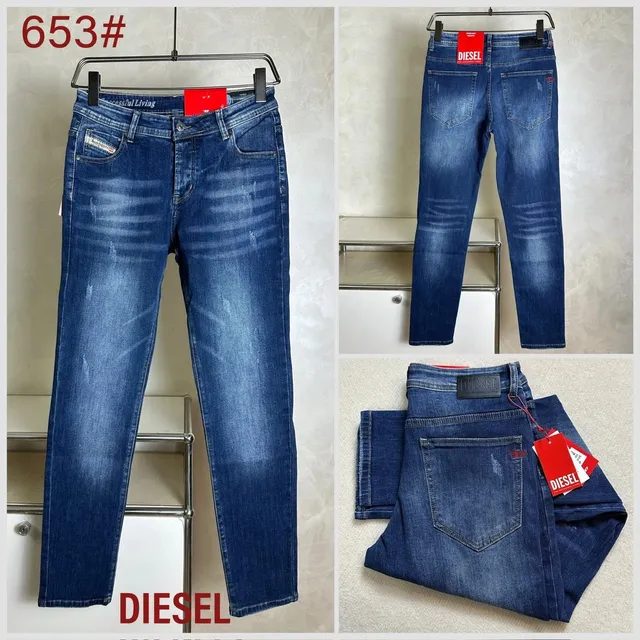 Diesel Slim Fit Jeans Medium Wash Distressed