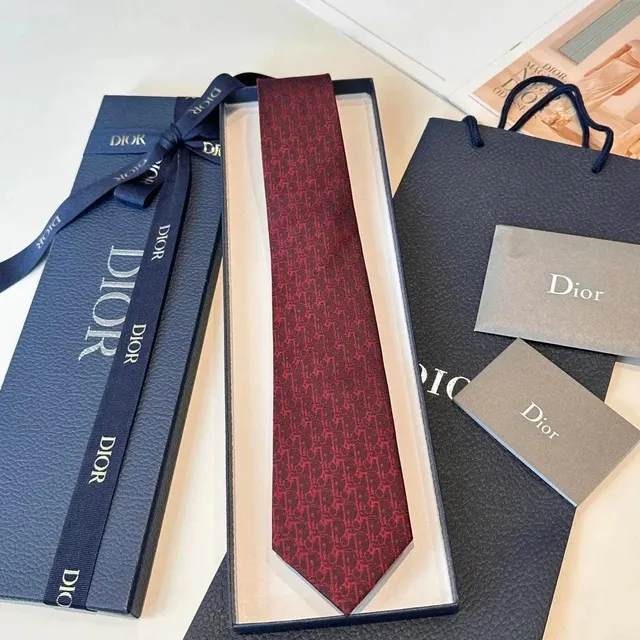 Dior Neck Tie Oblique Logo Print