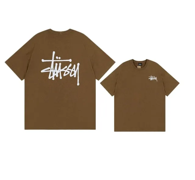 Stüssy Logo Tee Brown with White Stussy Logo