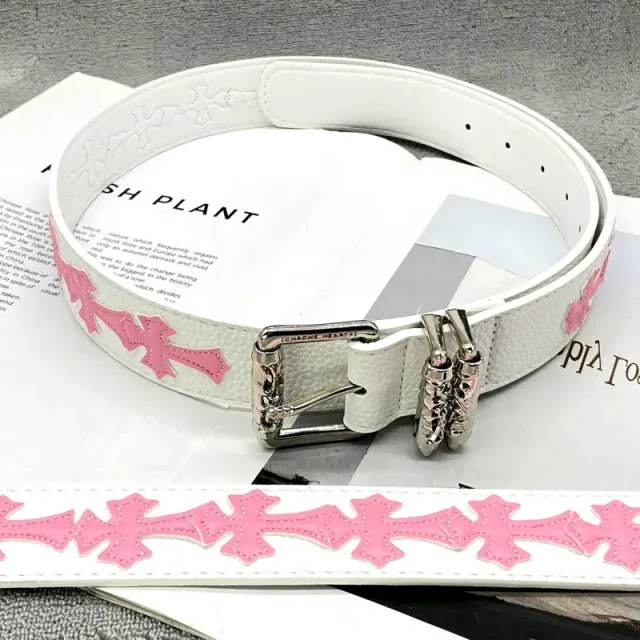 [15 pink crosses on white background - thickened roller] crow ch holy sword heart belt