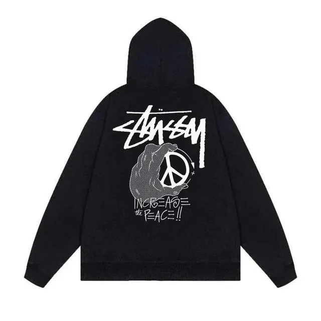 Stüssy Hooded Sweatshirt Peace Sign Graphic