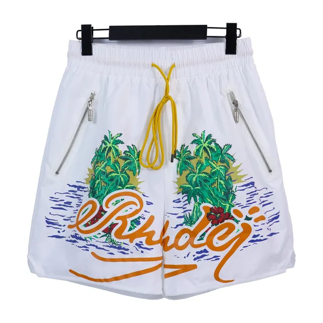 Rhude Tropical Print Shorts Palm Tree Graphic