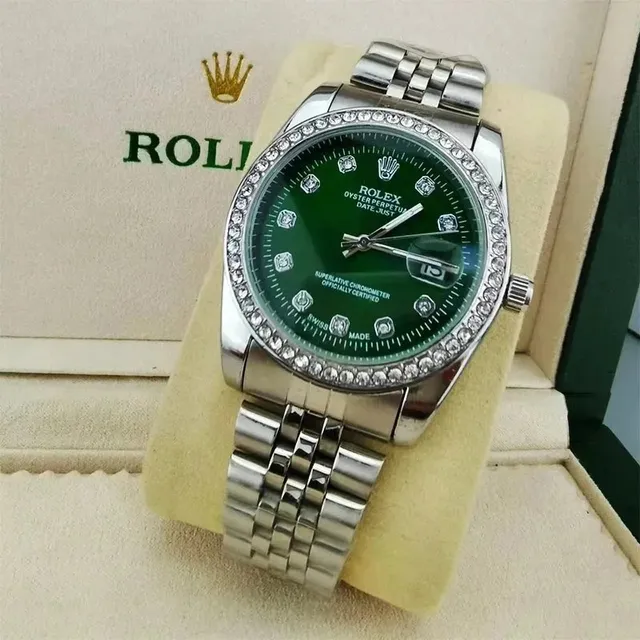 Rolex Oyster Perpetual Datejust Diamond Bezel Green Dial