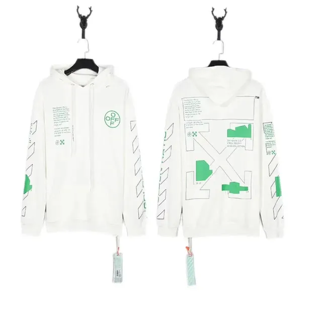Off-White Hoodie Industrial Green Arrow Print