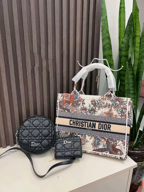 Dior Book Tote Toile de Jouy Bird Print