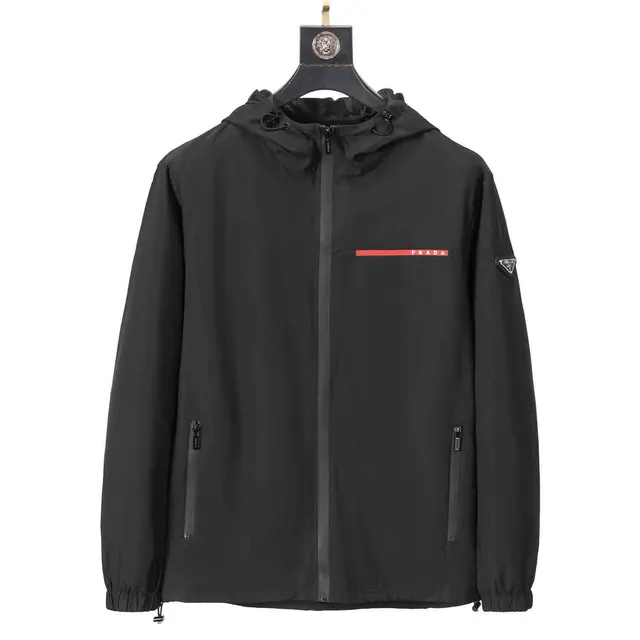 Prada Windbreaker Jacket Red Logo Tape