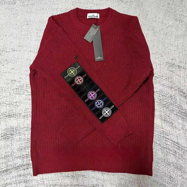 Stone Island Ribbed Knit Sweater Compass Patch