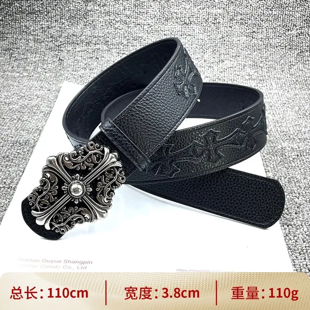 Chrome Hearts Cross Belt Ornate Silver Buckle