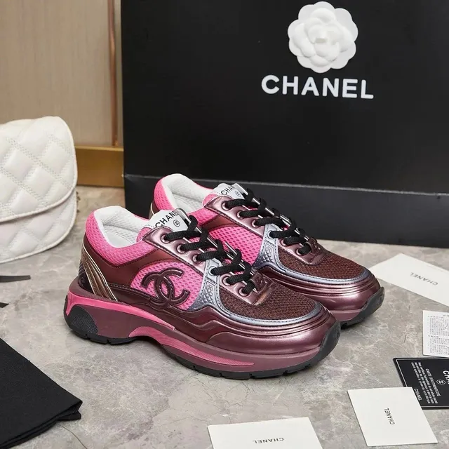 Chanel Trainer Metallic Pink and Brown