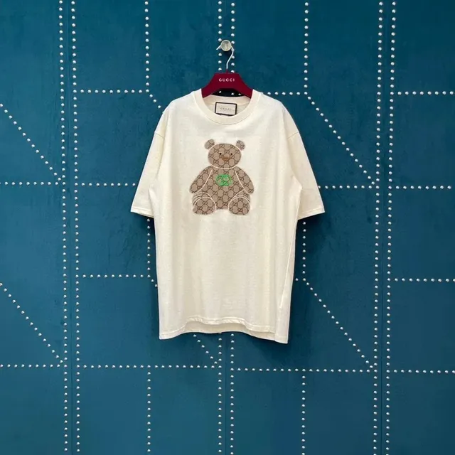 Gucci Bear T-Shirt GG Monogram Bear Appliqué