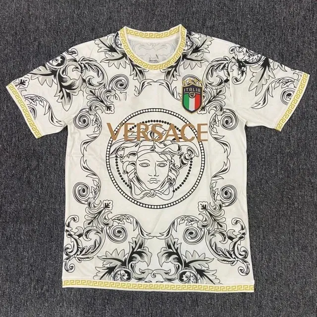 Versace Medusa Graphic Tee Baroque Print with Italia Patch