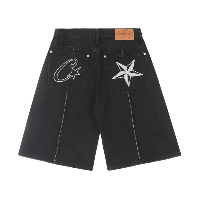 Corteiz Denim Shorts Star Embroidery