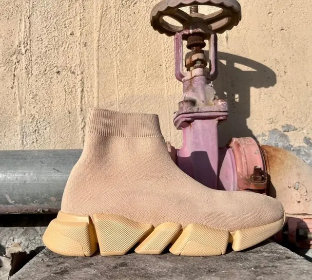 Balenciaga Speed Trainer Beige Knit