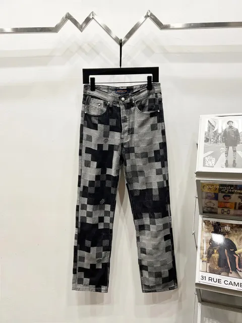 Louis Vuitton Pixel Denim Jeans Checkerboard Print