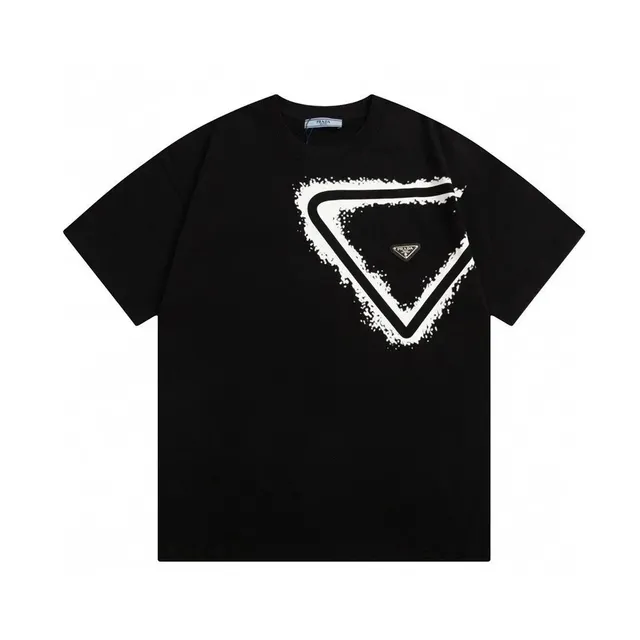 Prada Triangle Logo Tee Spray Paint Graphic