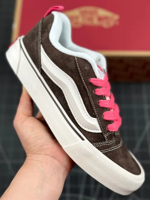 Vans Old Skool Brown Suede with Pink Laces