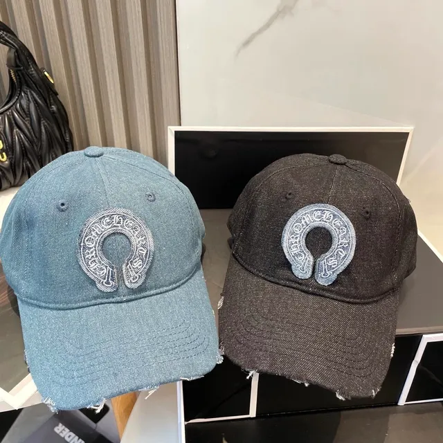 Chrome Hearts Denim Baseball Cap Horseshoe Logo Embroidery