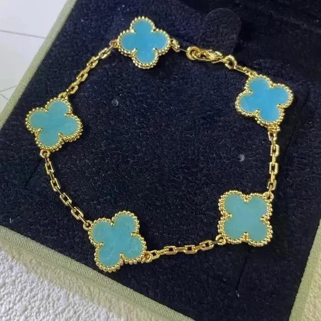 Van Cleef & Arpels Alhambra Bracelet Five Motifs Turquoise