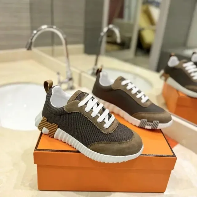 Hermès Oran Sneaker Brown Mesh and Suede