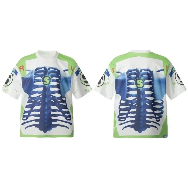 Saint Laurent Ribcage Print T-Shirt Anatomical Graphic