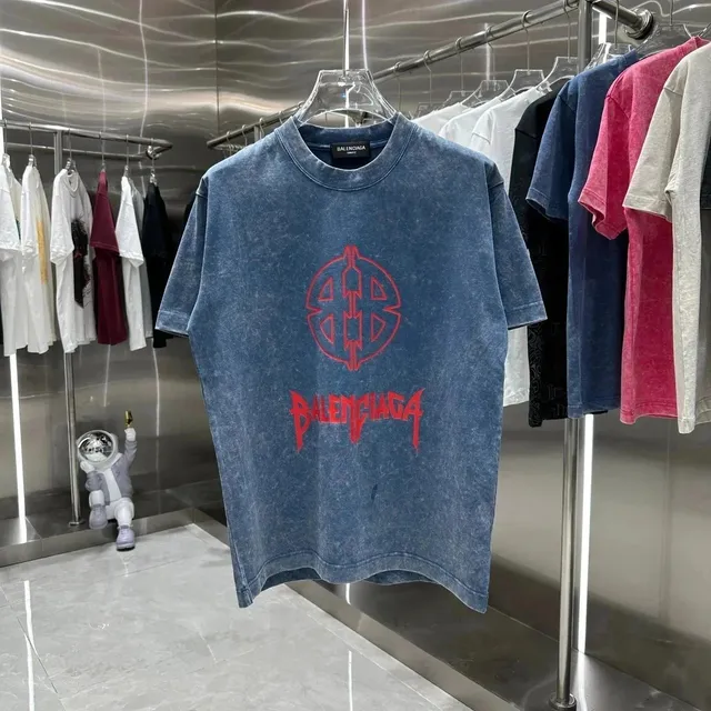 Balenciaga Logo T-Shirt Acid Wash