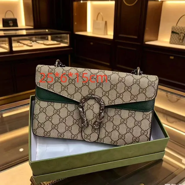 Gucci Dionysus Bag GG Supreme with Green Trim