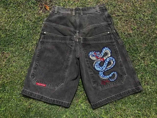 JNCO Denim Shorts Snake Embroidery