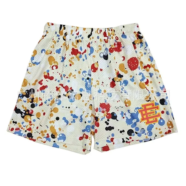 Mesh Shorts Multi-Color Paint Splatter