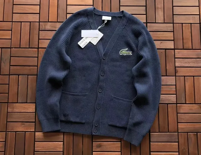 Lacoste V-Neck Cardigan Classic Croc Embroidery