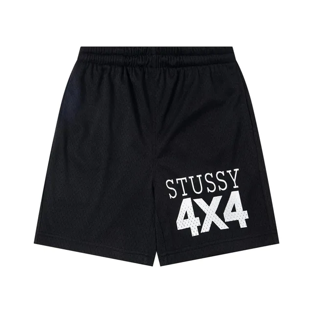 Stüssy 4X4 Mesh Shorts Black with White Logo