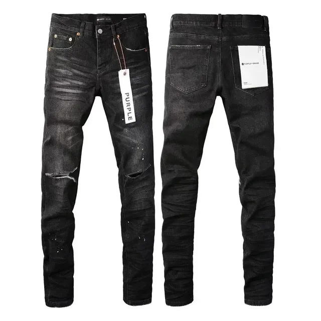Purple Brand Distressed Slim Fit Jeans Paint Splatter
