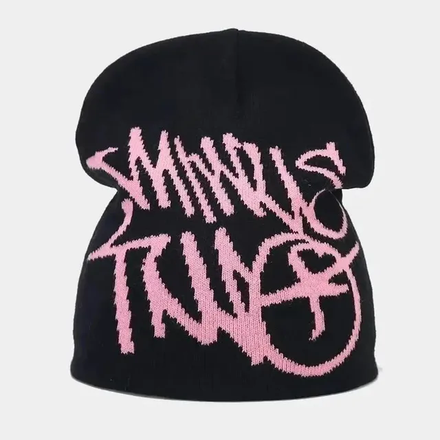 Minus Two Beanie Pink Graffiti Logo