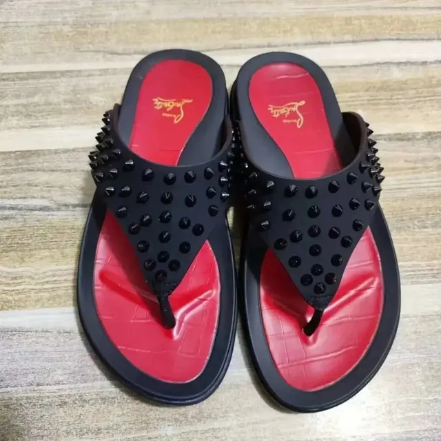 Christian Louboutin Spiked Flip-Flop Studded
