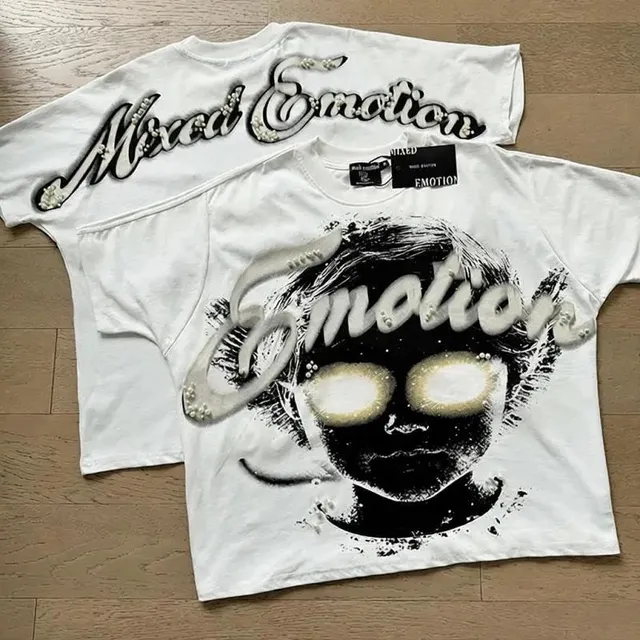 Broken Planet Emotion Graphic Tee Pearl-Embroidered