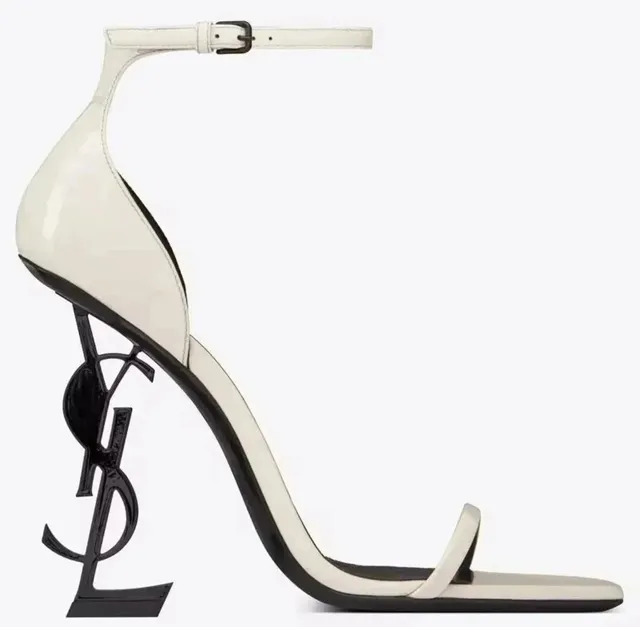 Saint Laurent Tribute Sandal YSL Logo Heel