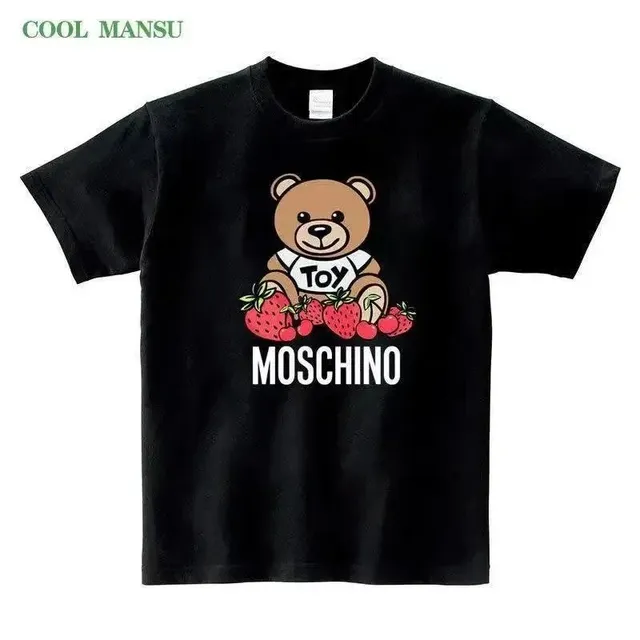 Moschino Graphic Tee Teddy Bear Strawberry Print