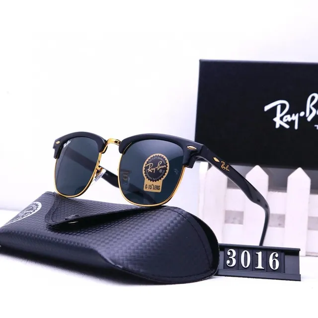 Ray-Ban Clubmaster Black Frame Gold Accents