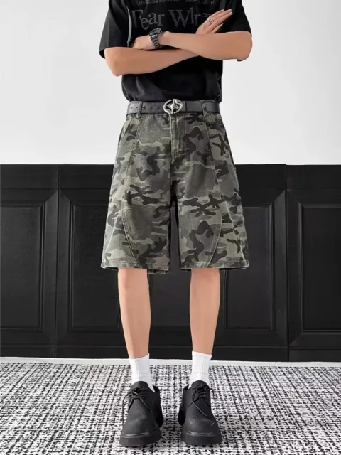 Fear of God Camo Denim Shorts Olive Camo