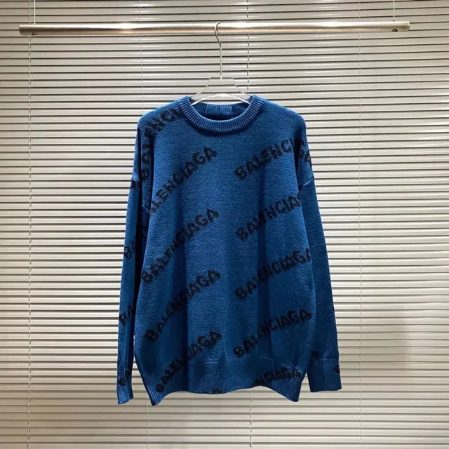 Balenciaga Logo Knit Sweater All-Over Logo